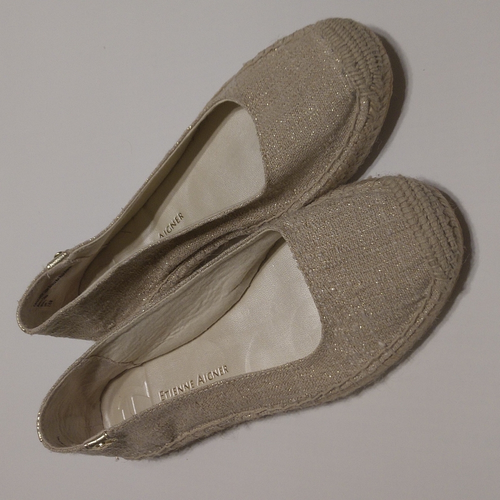 Etienne Aigner Espadrille Linen Flats Size 7.5